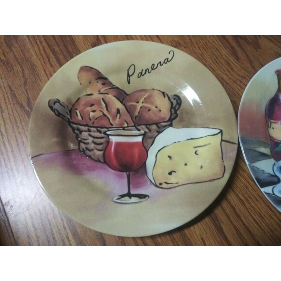 2 Appetizer Plates Pacific Island Creations Ceramic Panera Fromaggio Cheese EUC - Picture 3 of 6